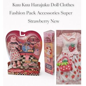 Kuu Kuu Harajuku Super Strawberry Fashion Pack Doll Clothes Accessories Mattel